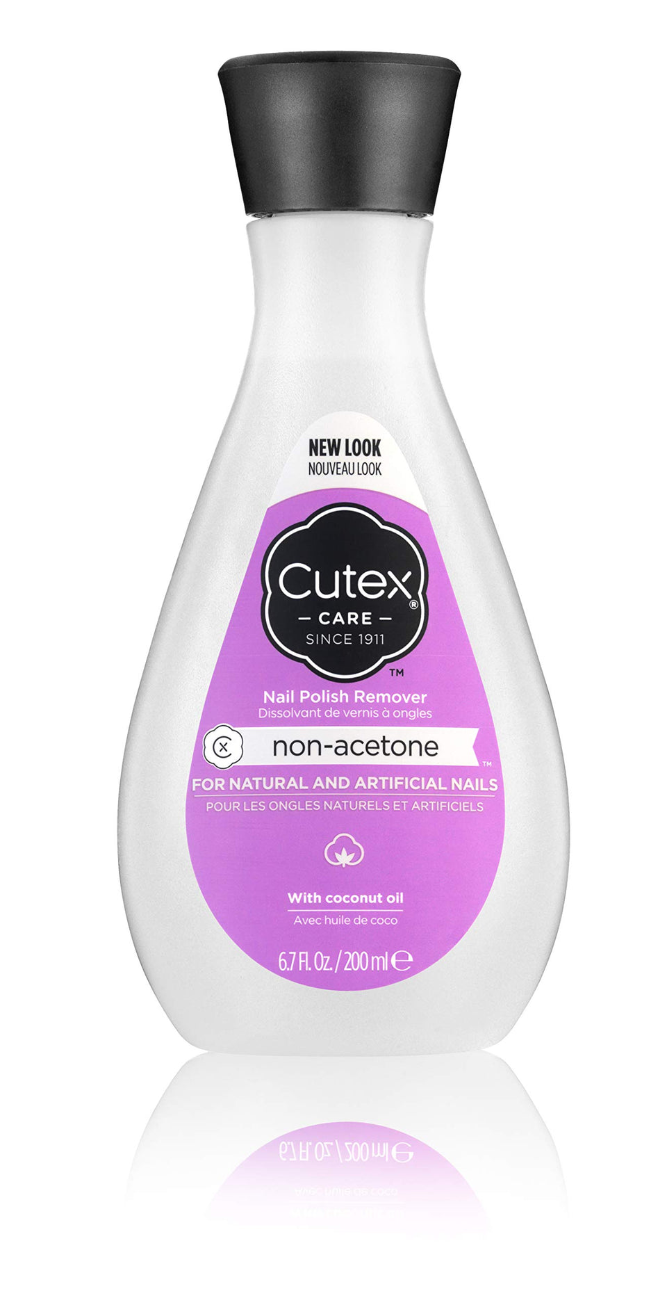 Cutex non-acetone front bottle showing label and quick-removal benefit