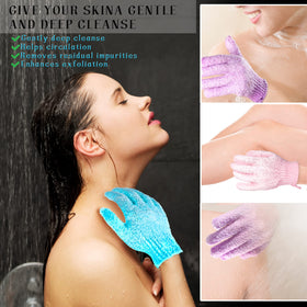 CVNDKN glove in use lathering body wash for improved cleansing