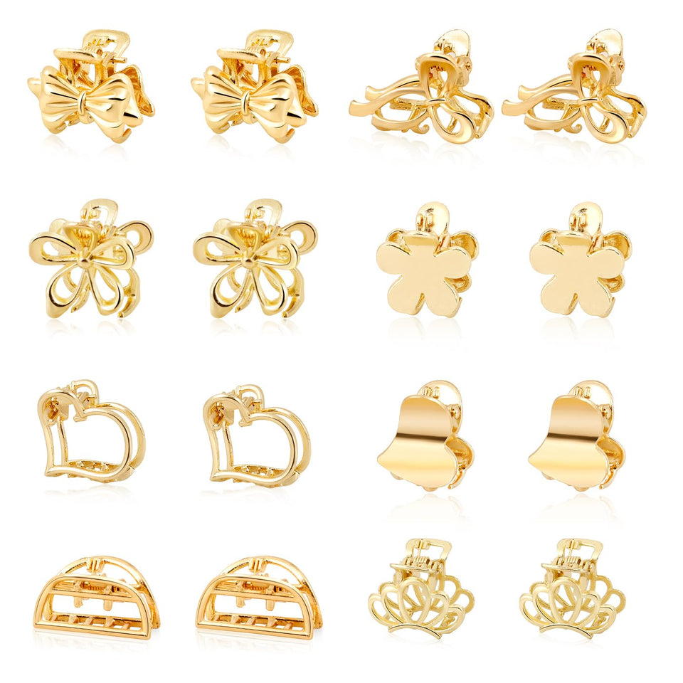 CWJCYTNSN front view of gold mini clip set showing variety and portability