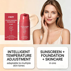 CWZY foundation being blended on hand showing color adaptation benefit