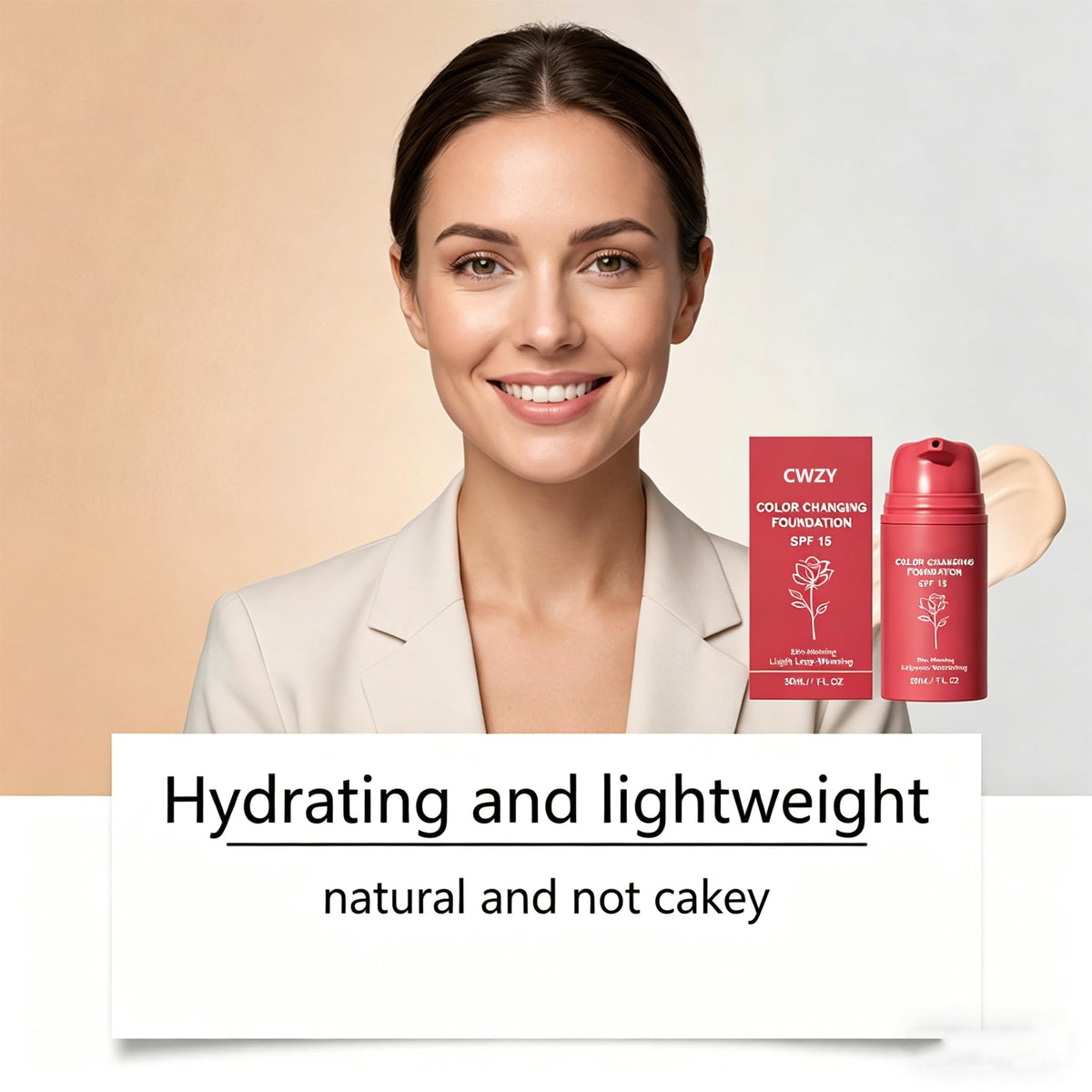 CWZY close-up of liquid texture highlighting hydrating, smooth finish