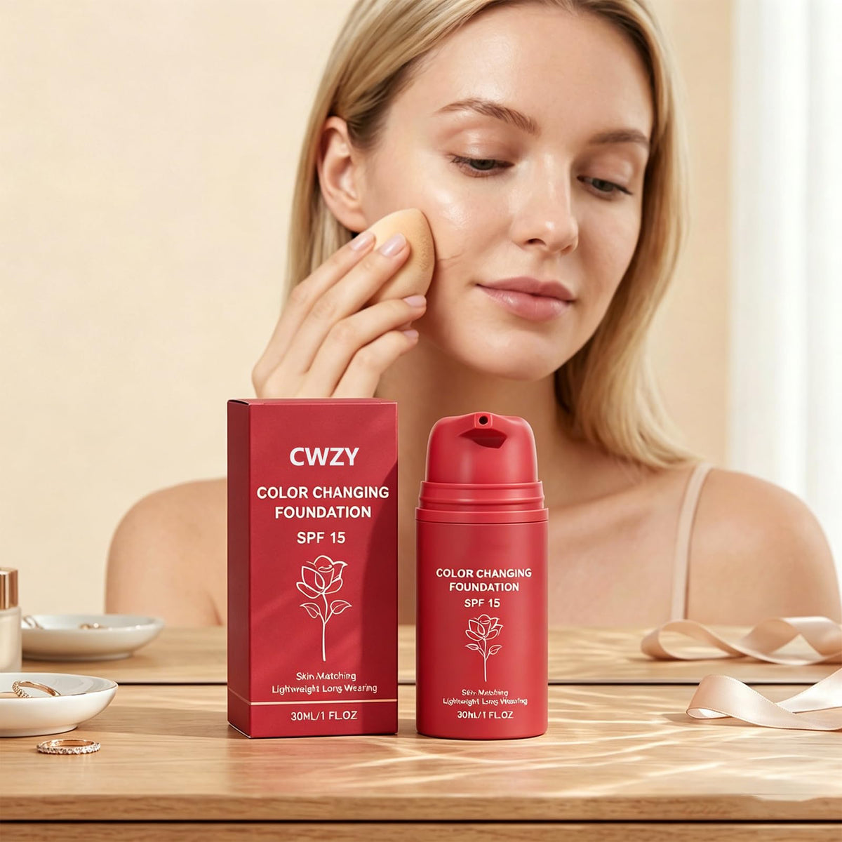 CWZY pump dispenser with 1 fl oz scale demonstrating convenient dosing