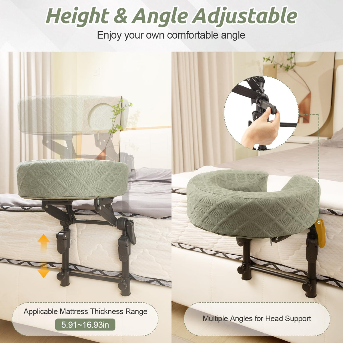 Cxgros installed on bedroom mattress showing easy conversion to prone support
