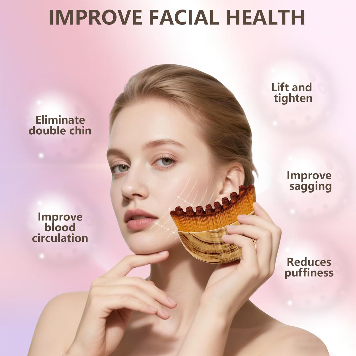 Cxguu curved head detail showing contour fit for jawline sculpting benefit