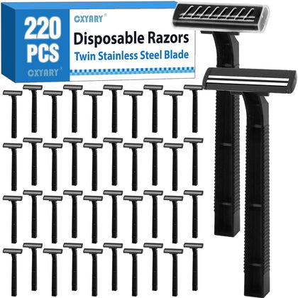 CXYARY front packaging showing 220-count bulk razors and convenient supply