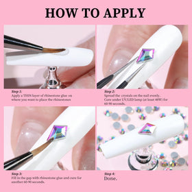 Cycullinyt rhinestones applied on nails showing finished salon-style sparkle