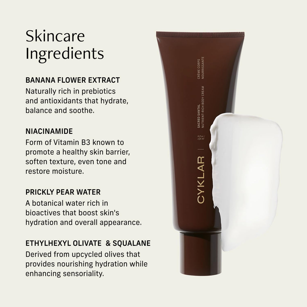 CYKLAR application on forearm before and after showing hydration and velvet effect