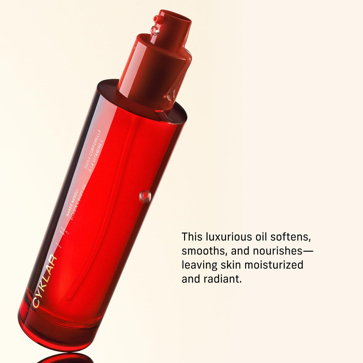 CYKLAR label close-up highlighting Naked Neroli scent and ingredient focus