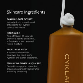 CYKLAR ingredients display with banana flower and squalane demonstrating natural support