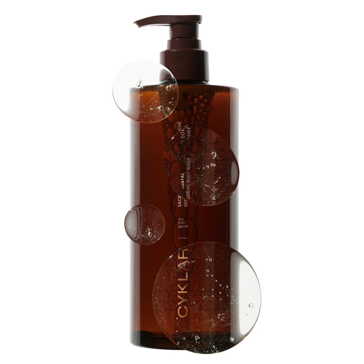 CYKLAR front bottle shot showing elegant Sacred Santal packaging and premium finish