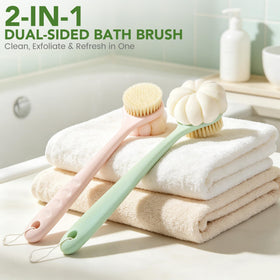 CYMPHW in-shower use reaching mid-back for easier cleaning