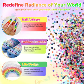Cynailli rhinestones applied on nails demonstrating sparkle and professional finish