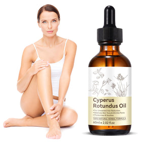 Generic cyperus rotundus oil texture on skin demonstrating smooth hydration benefit