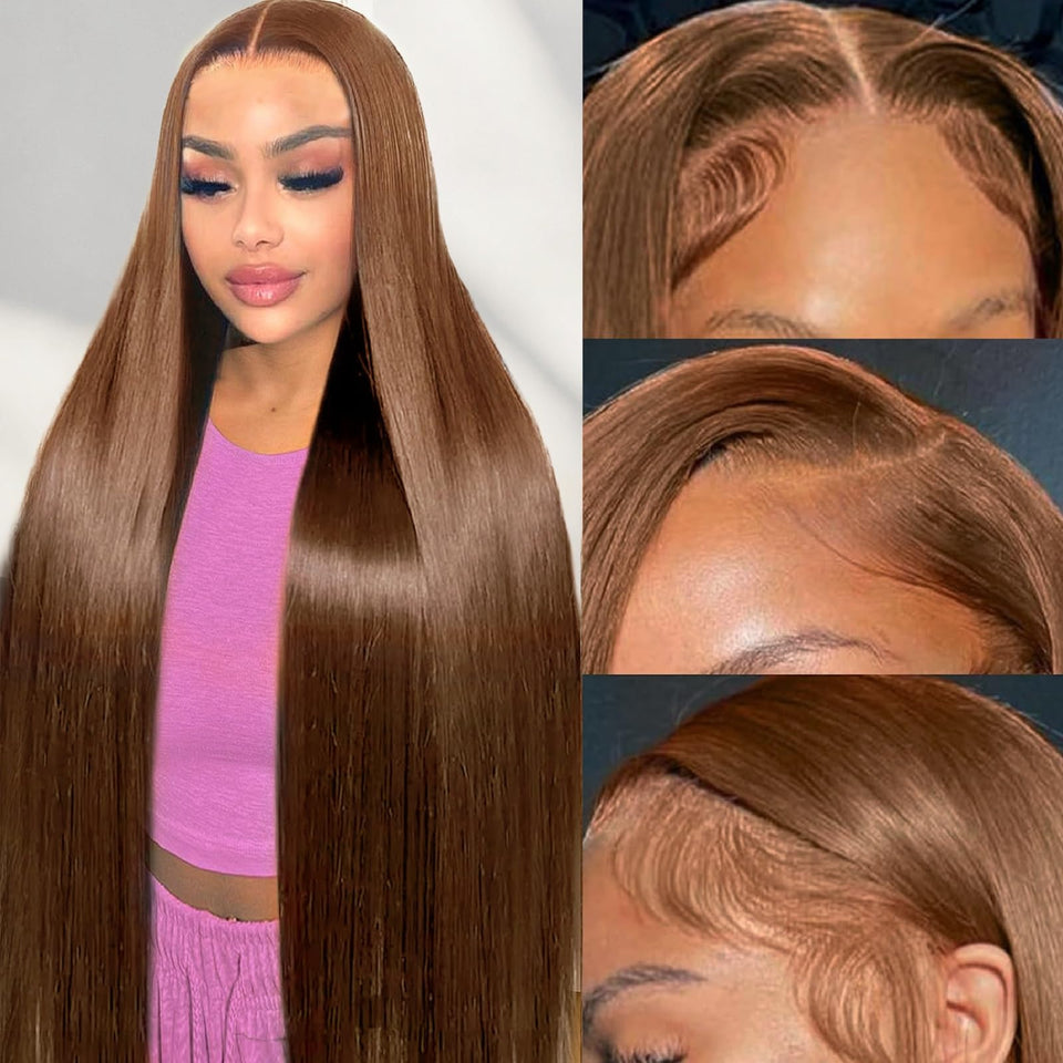 Cypha front view chocolate brown wig showing natural hairline and realistic look
