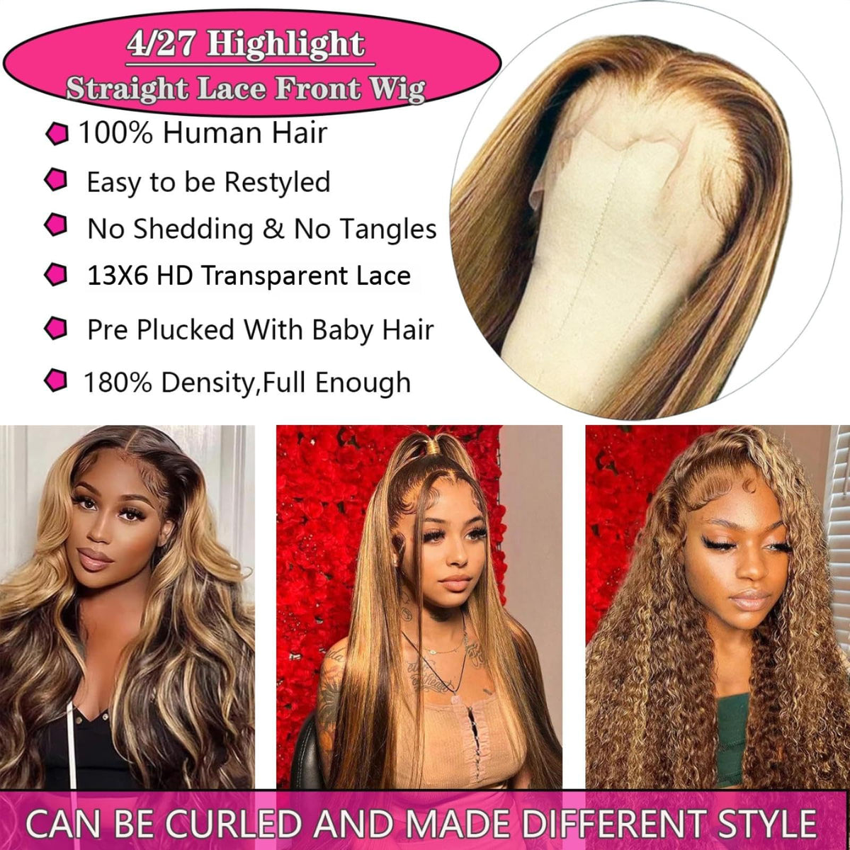 Cypha close-up of HD 13x6 transparent lace frontal clearly showing thin lace for seamless blend