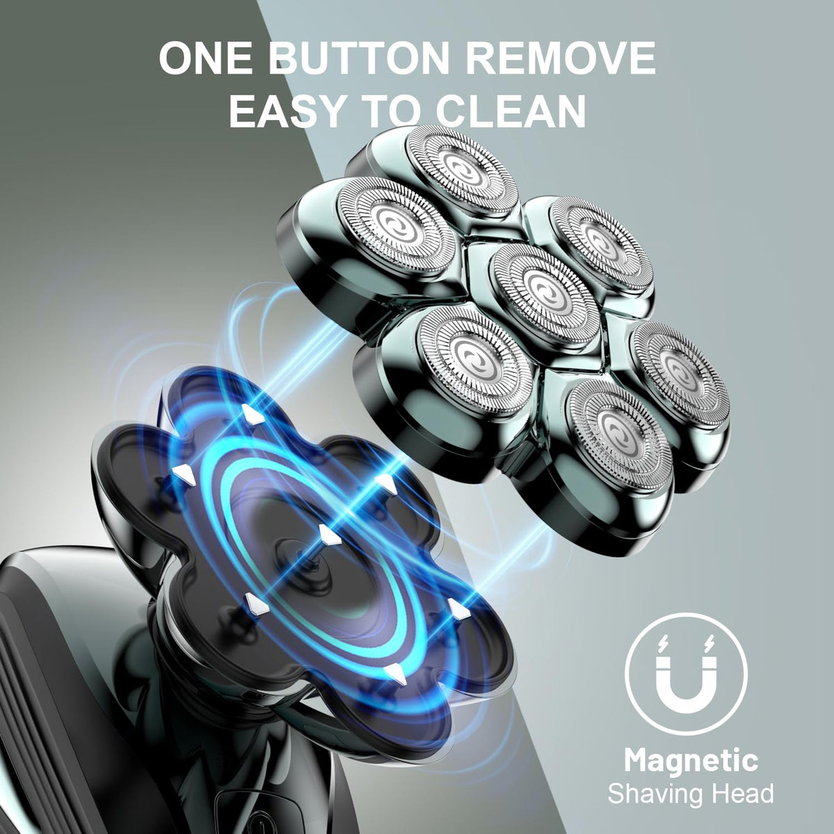 Cyruzi closeup of magnetic head connection highlighting quick removal benefit