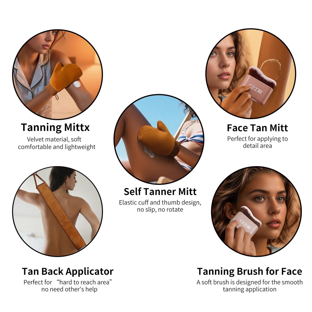 CZZXI back applicator full length reaching shoulders for solo tanning