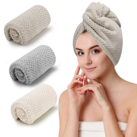 CZZXI front view of three-color towel pack showing beige khaki grey and quick-dry benefit