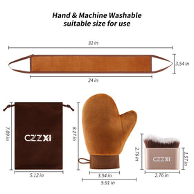 CZZXI mitt velvet texture close-up for smooth, streak-free blending