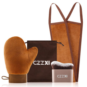 CZZXI tanning mitt front view shows protective lining and easy grip