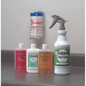 D-Lead hand soap in use at a jobsite sink removing metal dust effectively
