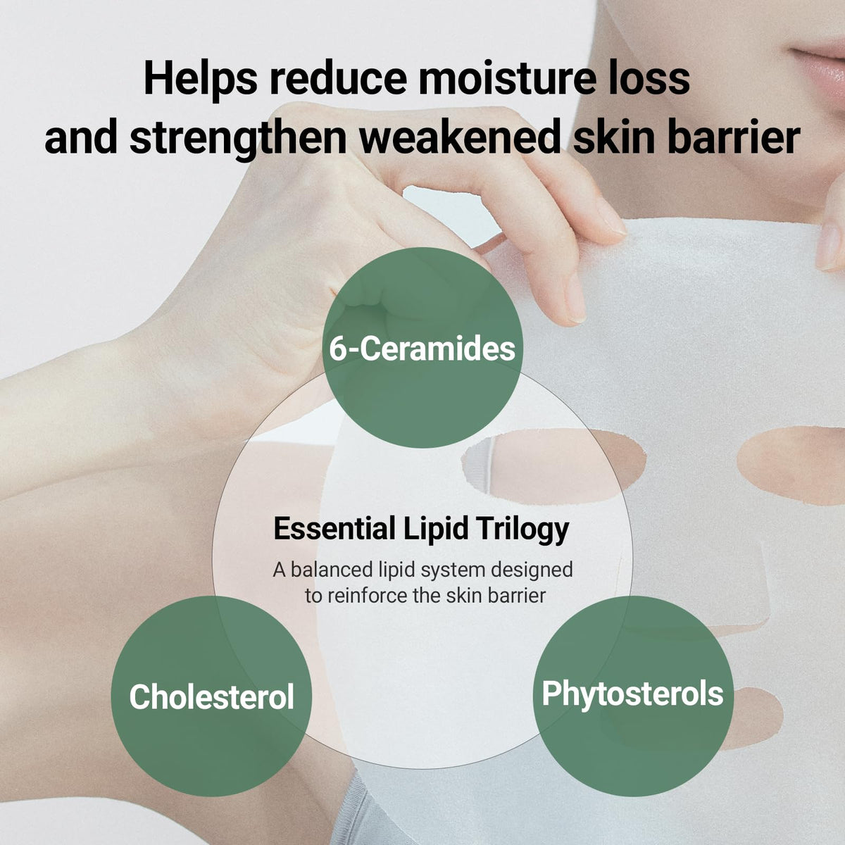 DA EFFECT mask applied on face demonstrating instant cooling relief