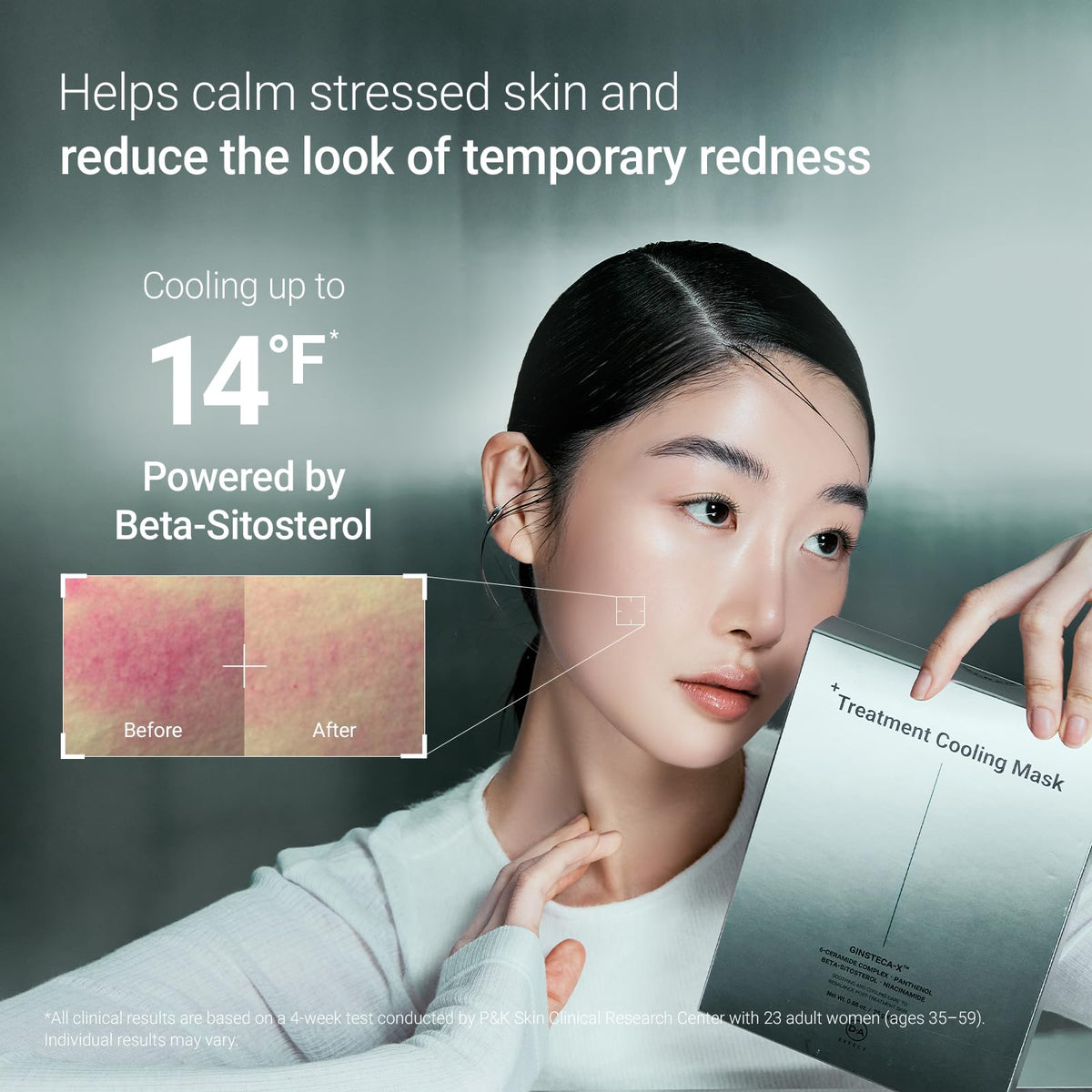 DA EFFECT sheet mask held in hand to show true size and coverage