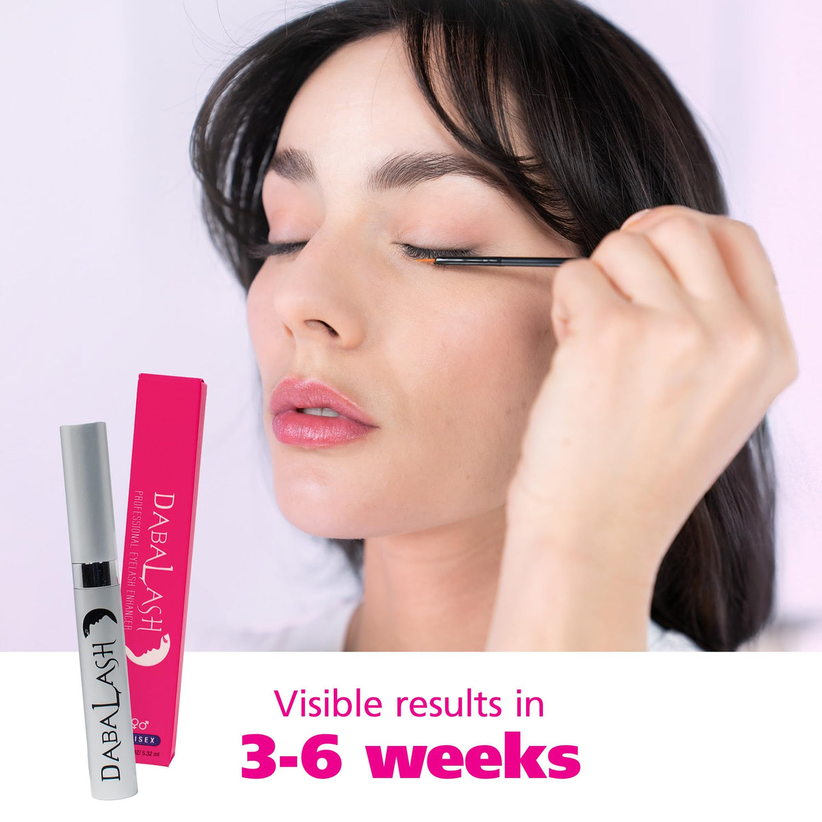 Dabalash brow application demonstrating targeted strokes for denser brows