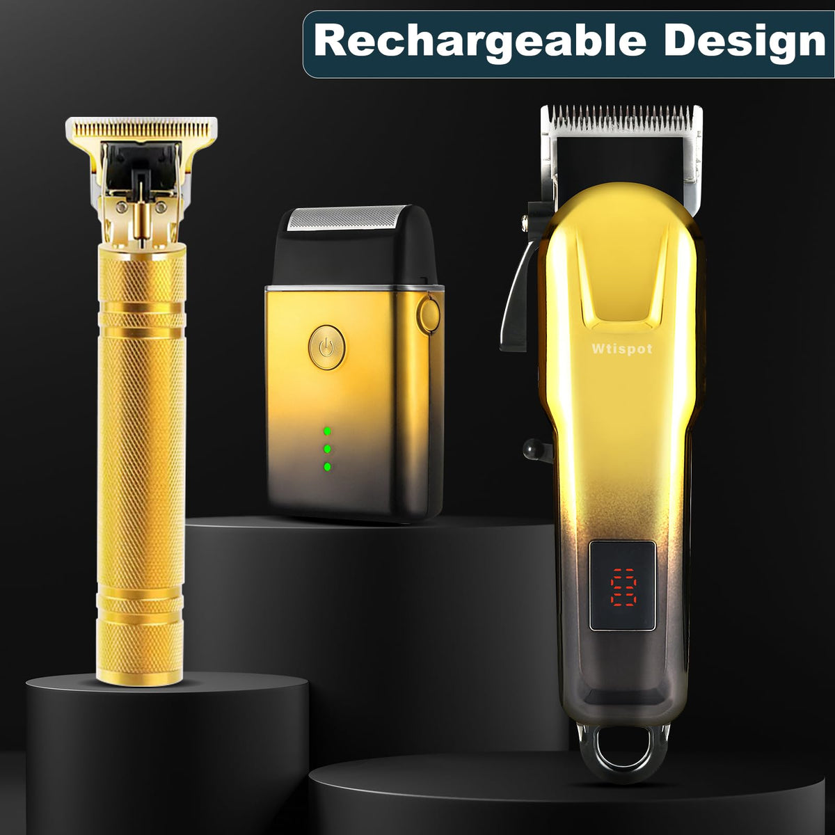 Dabetechts razor with assorted guide combs for versatile length control