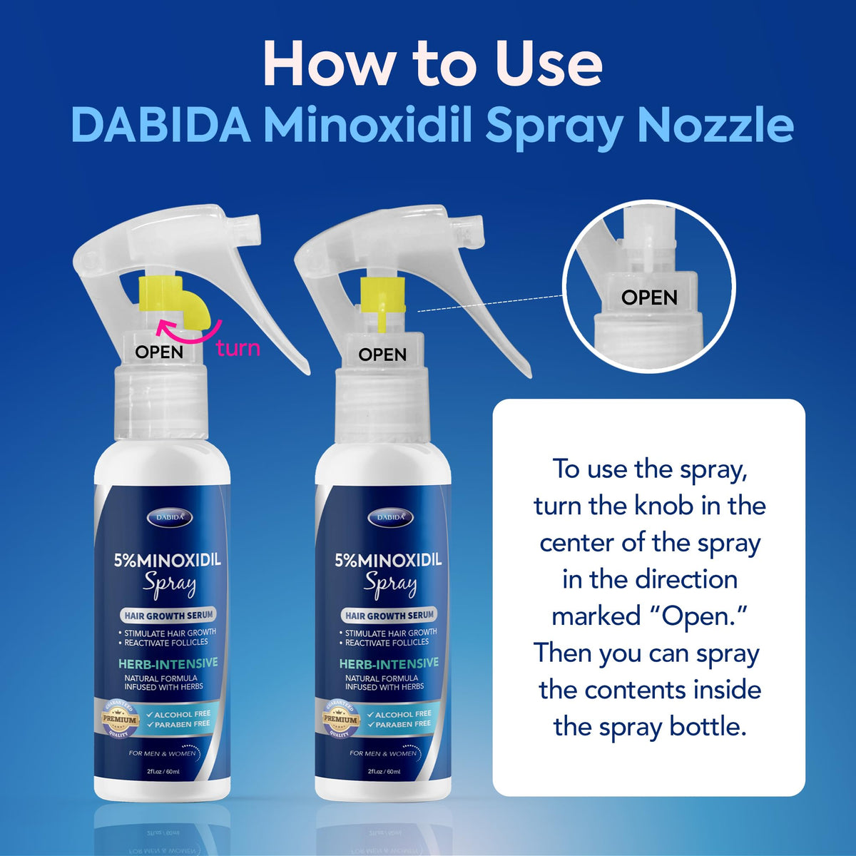 DABIDA solution texture drop on fingertip highlighting lightweight formula