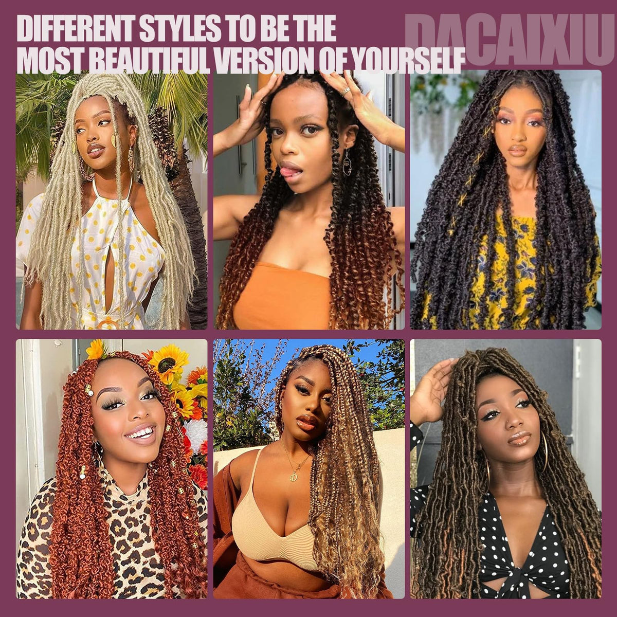 DACAI XIU model wearing Marley twists outdoors showing durable everyday style