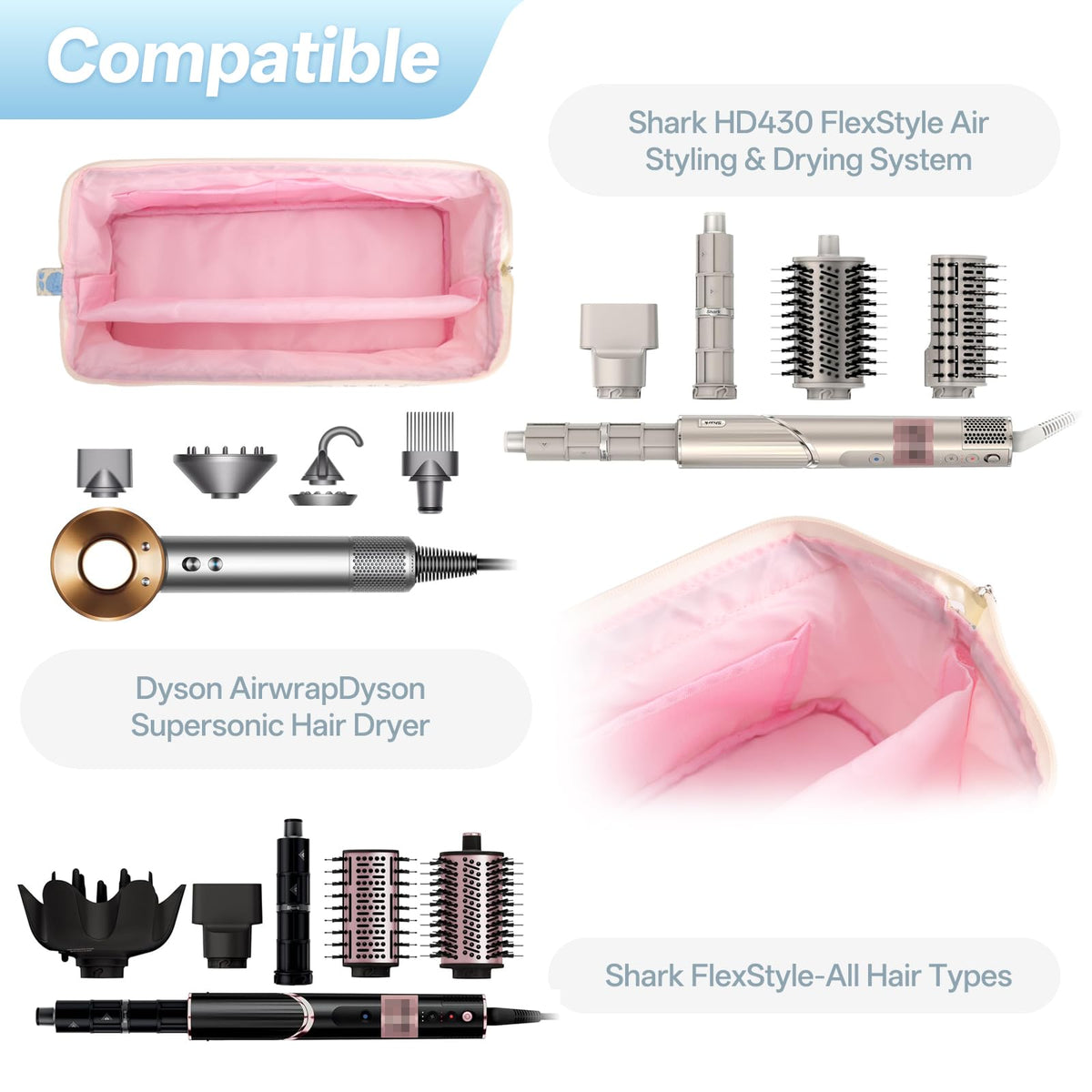 dadop internal layout with Airwrap and attachments keeping tools organized