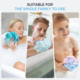 DadyMart four poufs arranged to highlight color choices for families
