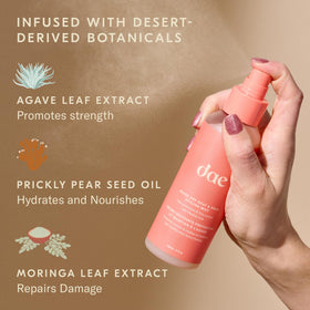 DAE spray nozzle close-up showing ultra-fine mist for even heat defense