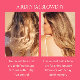 DAE curl after-use image showing defined, frizz‑reduced curls with soft separation