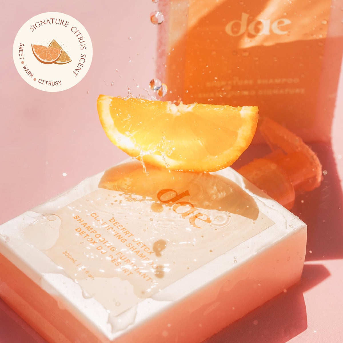 DAE Desert Detox held in hand indicates 10oz size and travel-friendly benefit