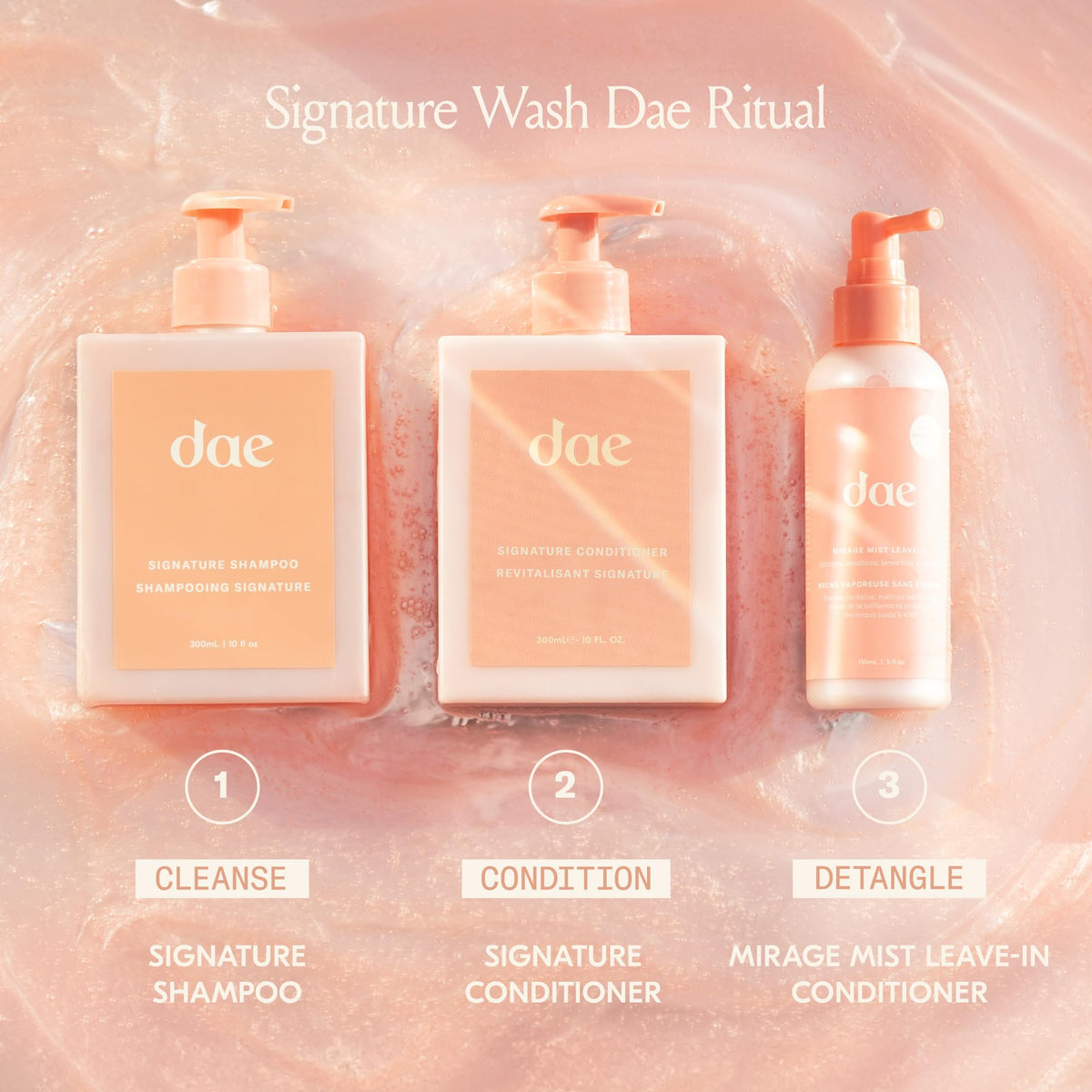 DAE vanity scene with duo, suggests stylish daily hair routine