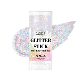 DAGEDA glitter stick front packaging showing product branding and twist-up design