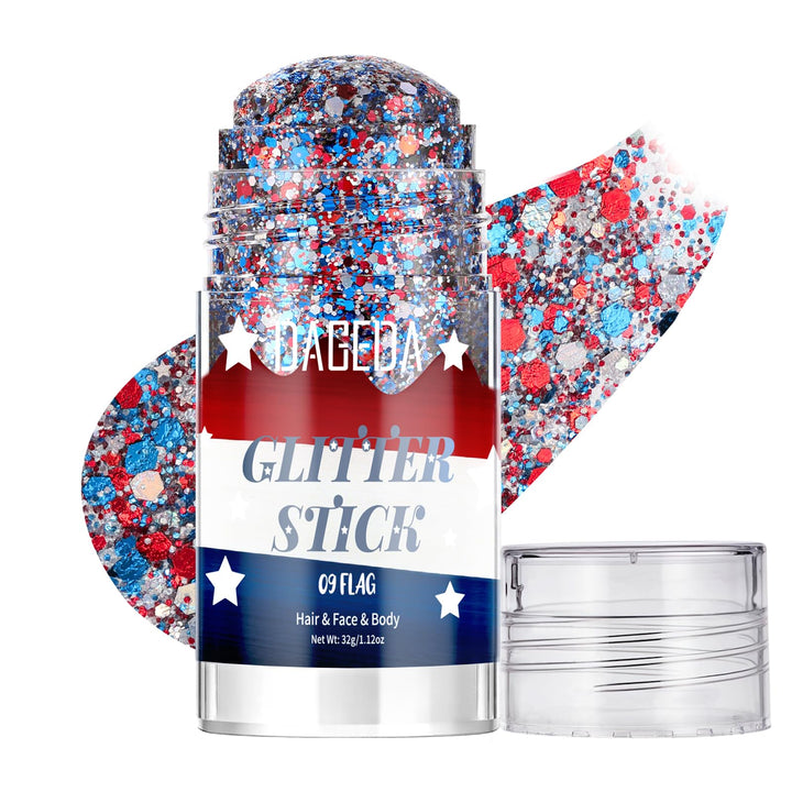 DAGEDA front packaging showing glitter stick and patriotic colors, great for parties