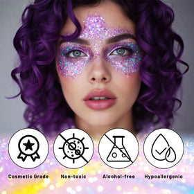 DAGEDA stick applied to eyelid demonstrating precise face application and long-lasting sparkle
