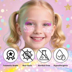 DAGEDA glitter stick applied to eyelid illustrating quick, bold eye shimmer