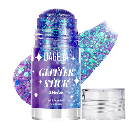 DAGEDA mermaid stick front packaging showing holographic label and cap