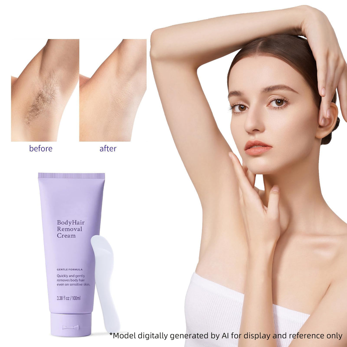 DaiLaiFu used on lower face in lifestyle scene, gentle hair removal for sensitive skin