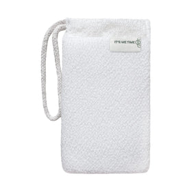 DAILY CONCEPTS close-up of soy-based sponge and organic cotton texture — shows gentle exfoliation benefit