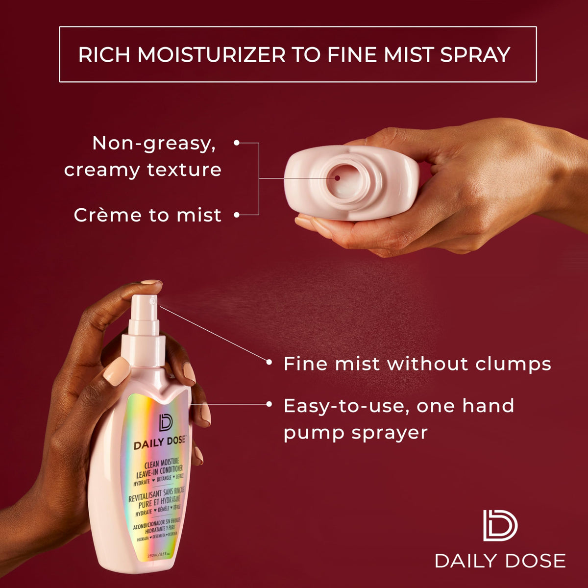 DAILY DOSE aloe and vitamins ingredients emphasizing nourishing action