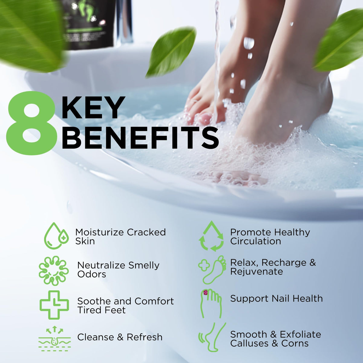 DAILY REMEDY feet soaking in basin to show soothing, refreshing benefit
