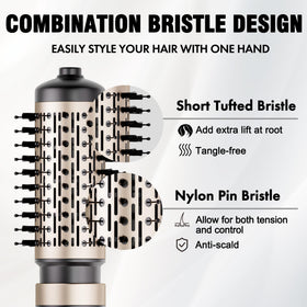 DAILYLIFE brush in use on long hair creating smooth, frizz-free finish