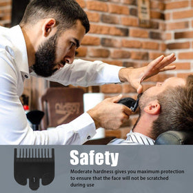 Dairrr Fuuu guide comb attached to a Wahl clipper demonstrating secure fit and stable trimming