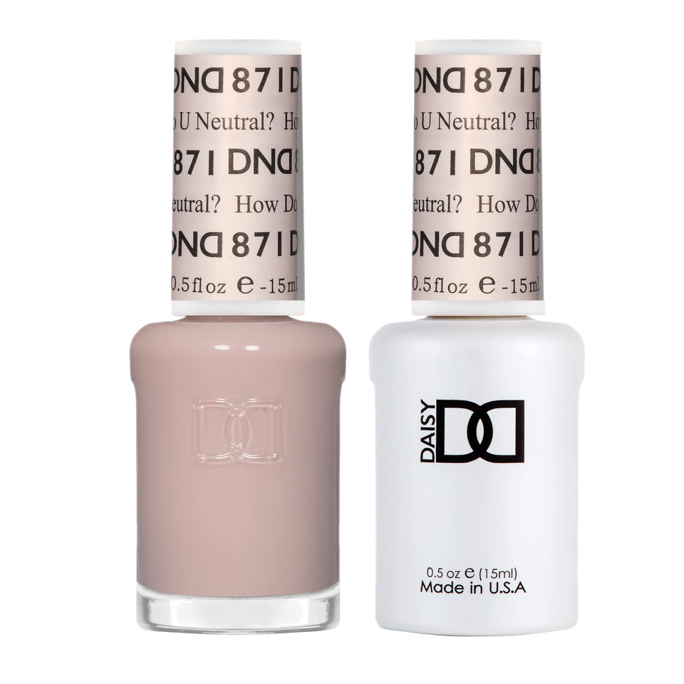 DAISY DND front packaging duo showing both gel and lacquer, clear matching shade