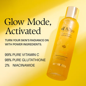 d'alba Piedmont applying toner on hand to show lightweight feel and hydration benefit
